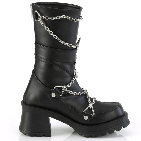 Platform Heel Chain Skull Gothic Boots - Picture 5 of 5